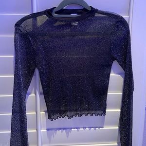 sparkly black sheer long sleeve